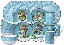 Pfaltzgraff Evergreen Ernie Dinnerware Set, 16 Piece, Blue, White