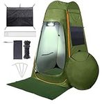 Camping Shower Tent with Floor Mat and LED Sensor Light 6.23 ft Camp Shower Large Tent Pop Up Privacy Tent Beach Changing Tent Pop Up Instant Outdoor Shower Enclosure Pop Up Shower Tents for Camping