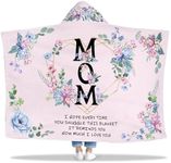 Mom Gifts, Gift for Mom Christmas Wearable Blanket, Great Mom Hoodie Blanket from Daughter, Thoughtful Mom Hooded Blanket 47x72 In for Birthday, New Year Present, Mom, Large