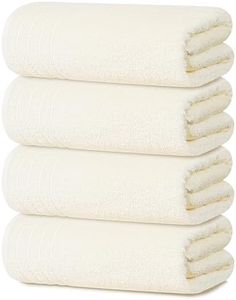 Tens Towels Large Bath Towels, 100% Cotton, 30 x 60 Inches Extra Large Bath Towels, Lighter Weight, Quicker to Dry, Super Absorbent, Perfect Bathroom Towels (Pack of 4, Cream)
