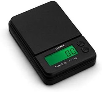 Truweigh Gauge Mini Digital Scale - 600g x 0.1g - Black - Travel Size - Kitchen & Travel Use