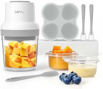 Baby Food Maker, HEYVALUE 13-in-1 Baby Food Processor Set for Baby Food, Fruit, Vegatable, Meat, Baby Food Puree Blender with Baby Food Containers, Food Freezer Tray, Silicone Spoons, Spatula (Gray)