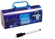 MANAKI ENTERPRISE Plastic Kids Pen&Pencil Box Suitcase Style Password Lock Pencil Case,Multi-Layer Pencil Box For Kids,Boys,Girls,Stationary Organizer Case,Return Gift (Astron. - Blue Pencil Box)