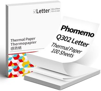 Phomemo Q302 US Letter Thermal Printer Paper 100pcs for Home Office Business, 8.5 x 11 Paper Compatible with Q302 Wifi Printer, Continual Thermal Paper Quick Drying & Lasting 10 Years