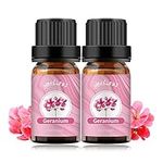 yethious 2 Pack Geranium Essential Oil 100% Pure Organic Geranium Essential Oil For Aromatherapy, Humidifier Gift Geranium Oils 10ml (2 Pack Geranium)