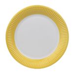 Talking Tables 8 x Yellow Paper Party Plates for Birthday, Solid Colour Disposable Round Dishes, BBQs,Picnic, Kids Baby Shower 23cm 9inch