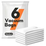 6 Pack Medium Vacuum Storage Bags (28"x20"), Reusable Vacuum Sealer Compression Space Saver Bag for Clothes, Mattress, Blanket, Pillows, Comforters, Quilt, Travel (Pump Not Included)