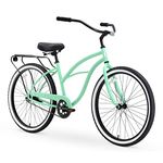 sixthreezero Around The Block Women's Single Speed Cruiser Bicycle, Mint Green w/ Black Seat/Grips, 26" Wheels/17" Frame