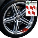 Reflective Wheel Strips Rim Stickers, 5 Sets Red Reflective Stickers for Car Rims with 3M Retro-Reflective Rim Tape Vinyl, by Bright Knight Decals