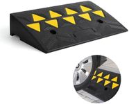 GarveeTech Rubber Curb Ramp, 4.1" Rise Height Sidewalk Curb Ramp, 13" Width 19" Length Driveway Ramp or Forklifts, Trucks, Buses, Cars, Wheelchairs, Bikes