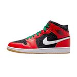 Nike mens Air Jordan 1 Mid, Christmas Black/Fire Red/White/Malachite, 10.5