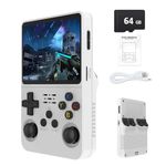 R36S Retro Handheld Game Console with 3.5" IPS Display, 64/128GB and 21,000+ Classic Games, Open Source Linux System, Screen Portable Pocket Video Player (White-64G)