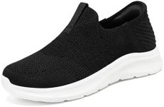 OWIF Slip in Womens Shoes Walking Shoes for Women Hands Free Comfortable Slip on Sneakers Cloud Shoes Soulier Chaussure Femme, Black 040