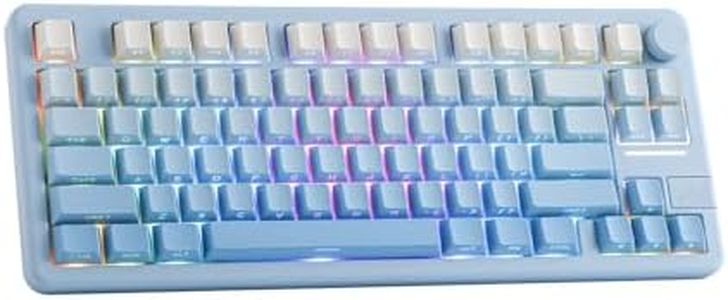EPOMAKER Galaxy70 Wireless Gaming Keyboard, 75% Aluminium Mechanical Keyboard, Bluetooth 5.0/2.4GHz/USB-C Wired Programmable Keyboard, Hot Swappable Creamy Keyboard (Blue, Petal Switch)