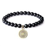 COAI Womens Dream Catcher Charm Black Obsidian Stone Bracelet