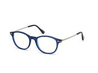 Eyeglasses Tom Ford FT 5553 -B 090 Shiny Transparent Blue, Palladium/Blue Bloc, 50-19-145, Shiny Transparent Blue, 50-19-145