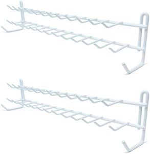Huji Wall Mount Tie and Belt Rack Organizer, White (2 Pack)