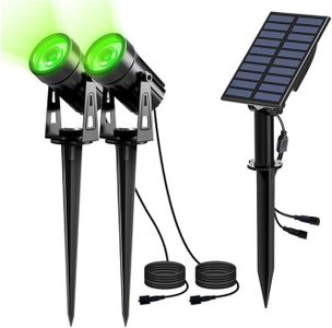 T-Sun LED Outdoor Solar Spot Lights, 2-in-1 Landscape Spotlight Green Color, Separated IP65 Waterproof Security Light Auto-Induction for Patio, Yard, Garden, Driveway, Corridor, Lawn