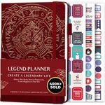 Legend Planner – Weekly & Monthly Life Planner to Hit Your Goals & Live Happier. Organizer Notebook & Productivity Journal. A5 (Wine Red)