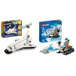 LEGO Creator 3 in 1 Space Shuttle Building Toy for Kids & City Arctic Explorer Snowmobile 60376 Building Toy Set, Snowmobile Playset