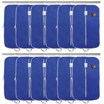 Kuber Industries Pack of 12 Coat Cover | Suit Covers with Zip for Men | Foldable Blazer Bags | Dustproof Storage Bag for Clothes | Blue