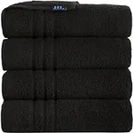 Hawmam Linen Black Bath Towels 4 Pa