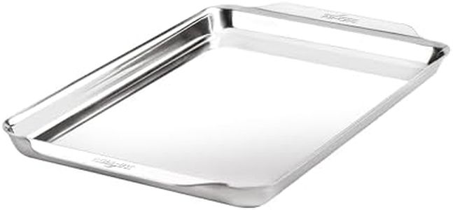 All-Clad Stainless Steel Jelly Roll Baking Pan 10" x 15" - Tri-ply Bonded for Consistent Baking- (Roast, Bake Cookies, Brownies and More) Professional Stainless Steel Bakeware