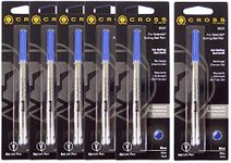Pack of 6 Cross Rollerball Refills Medium Tip Blue Ink Crossaa