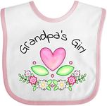 inktastic Grandpa's Girl- Heart Flowers Baby Bib White and Pink 2faea