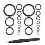 22pcs Fishing Rod Eyes Repair Kit,11 Sizes Rod Ceramic Guides Ring Set,Fishing Rod Eye Replacement Kit with 1pc Stainless Steel Tweezers Fishing Rod Repair Accessories(4mm~30mm)