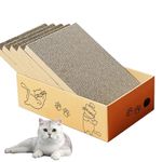 Cat Scratching Board with Box, 5 Layers Design Cat Scratching Pad, Reversible Cat Scratcher Cardboard Lounge Bed, Corrugated Cardboard Cat Scratcher for Indoor Kitty