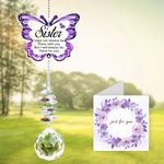 Sister Birthday Gifts, Sister Gifts - Butterfly Crystal Suncatcher, Birthday Gifts for Sister, Sister Gifts from Sister, Big Sister Gifts for Little Girls, Gifts for Sister on Her Birthday