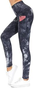 Dragon Fit High Waist Yoga Leggings with 3 Pockets,Tummy Control Workout Running 4 Way Stretch Yoga Pants (Medium, Tie Dye Graphite Black Grey)