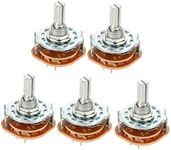 uxcell 2P4T 2 Pole 4 Position Selectable Single Deck Band Channel Rotary Switch Selector 5Pcs