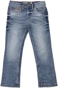 CULTURA Boys Pants, Big Boy & Little Kids Stretch Slim Fit Jeans for Boys Size 4-20, Medium Blue - Watch Pocket with Zipper, 14