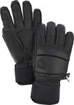 Hestra Mens Ski Gloves: Fall Line Winter Cold Weather Leather Gloves, Black, 6
