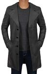 Black Leather Trench Coat Mens Jacket - Real Lambskin Leather Jackets For Men | [1500264] Jackson Carcoat Black, L