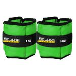 De Jure Fitness Adjustable Ankle & Wrist Weights Pair (1KG x 2) for Men & Women | Strength Training, Walking, Running, Workout, Yoga | Comfortable, Durable | Green – 2KG