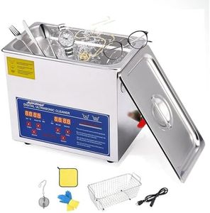 Ultraschallreiniger 6L, Reiniger ultraschallgerät Ultraschallreinigungsgerät Ultrasonic Cleaner, Heizung Digital Timer, fur glasses Jewellery False Teeth Coins, Reinigungshandschuhen Reinigungskorb