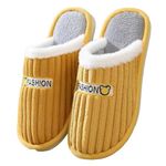 TopiBaaz Winter Indoor Slipper for Women Soft Fur Home Flip Flop Slides Unisex Carpet Slippers for Bedroom House Sandals Slip On (Yellow,6UK)