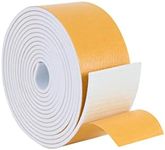 High Density Foam Weather Stripping Door Seal Strip Insulation Tape Roll for Insulating Door Frame, Window, Air Conditioner | Self Adhesive Sealing Weatherstrip (2 in x 1/8 in x 10 Ft, White)