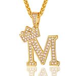 Letter M Necklace Rapper Chain Rich Money Chains Gold Initial Name Necklaces Hip Hop Jewelry M Chain