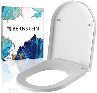 WC-Sitz mit Absenkautomatik U1002 Weiss, abnehmbarer Toilettensitz aus Duroplast, Ersatz-WC-Brille Soft-Close-Funktion D-Form, Edelstahlbefestigung