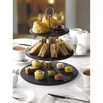 ARIANA HOMEWARE 3 Tier Cake Stand - Natural Slate | Sturdy Afternoon Tea Stand to Display a Cake, Sandwich, Cupcake & Buffet Food Platters | Serving Platter for Weddings, Birthdays & Christmas | Black