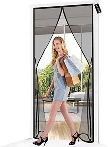 Cortina Mosquitera Magnética para Puerta 100 x 190 cm Magnético Puerta de la Pantalla de Insectos,Cierre Magnético de Arriba a Abajo,para Balcón Puerta Corredera de Patio,Negro
