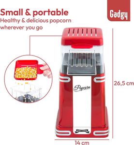 Gadgy Hot Air Popcorn Maker – Black
