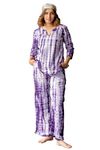 MIRCHI FASHION Women's Relax Fit Cotton Shibori Printed 2 Piece Kurta Co-Ord Set with Plazzo (MK9911-Purple, White-M)