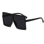 FOU Oversized Square Sunglasses for Women Flat Top Fashion Shades (black)