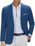 COOFANDY Mens Suit Jacket Slim Fit Two Button Blazer Lightweight Casual Sport Coats, Navy Blue, Medium