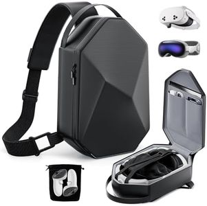 TOENNESEN Hard Carrying Case Compatible with Meta Quest Pro/Oculus Quest 2 Accessories VR Headset with KiWi/BOBOVR All Aftermarket Headstrap and Touch Controller, Fashion Design for Travel and Storage